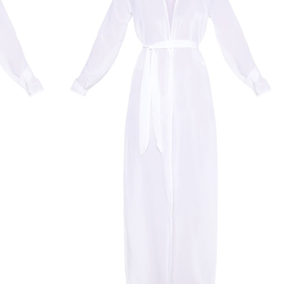 Black/white maxi belted beach kimono - Picture 7 of 14